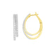 LADIES HOOPS EARRINGS 1.00CT ROUND DIAMOND 10K YELLOW GOLD