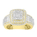 MEN'S RING 2.50CT ROUND/BAGUETTE DIAMOND 10K YELLOW GOLD