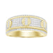 MEN'S RING 0.33CT ROUND/BAGUETTE DIAMOND 10K YELLOW GOLD