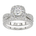 LADIES SEMI MOUNT BRIDAL SET 1.00CT ROUND DIAMOND 14K WHITE GOLD (SI QUALITY)