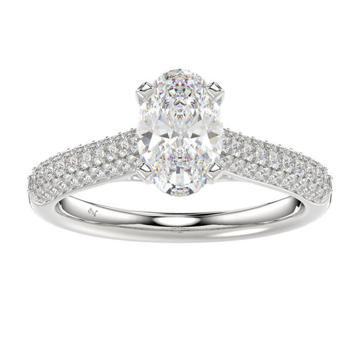 LADIES SEMI MOUNT RING 0.50CT ROUND DIAMOND 14K WHITE GOLD (SI QUALITY)