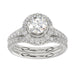 LADIES SEMI MOUNT BRIDAL SET 1.00CT ROUND DIAMOND 14K WHITE GOLD (SI QUALITY)  (CENTER STONE 1.00CT ROUND DIAMOND)