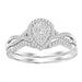 LADIES BRIDAL SET 0.25CT ROUND DIAMOND STERLING SILVER WHITE