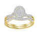 LADIES BRIDAL SET 0.25CT ROUND DIAMOND YELLOW GOLD/STERLING SILVER