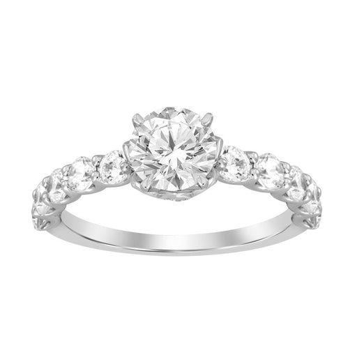 LADIES SEMI MOUNT RING 1.00CT ROUND DIAMOND 14K WHITE GOLD