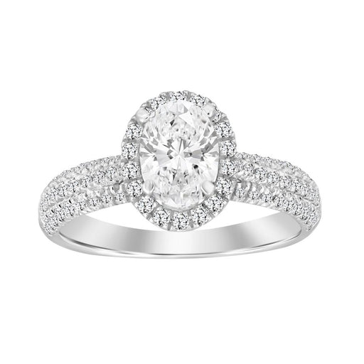 LADIES RING SEMI MOUNT 0.50CT ROUND DIAMOND 14K WHITE GOLD