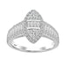 LADIES RING 1.00CT ROUND/BAGUETTE DIAMOND 14K WHITE GOLD