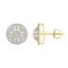 LADIES EARRINGS 0.33CT ROUND/BAGUETTE DIAMOND 10K YELLOW GOLD