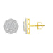 LADIES EARRINGS 0.50CT ROUND/BAGUETTE DIAMOND 10K YELLOW GOLD