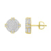 LADIES EARRINGS 0.50CT ROUND/BAGUETTE DIAMOND 10K YELLOW GOLD