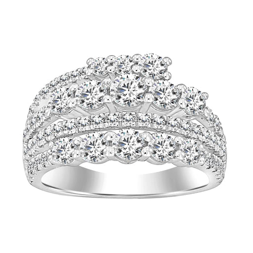 LADIES RING 2.00CT ROUND DIAMOND 14K WHITE GOLD