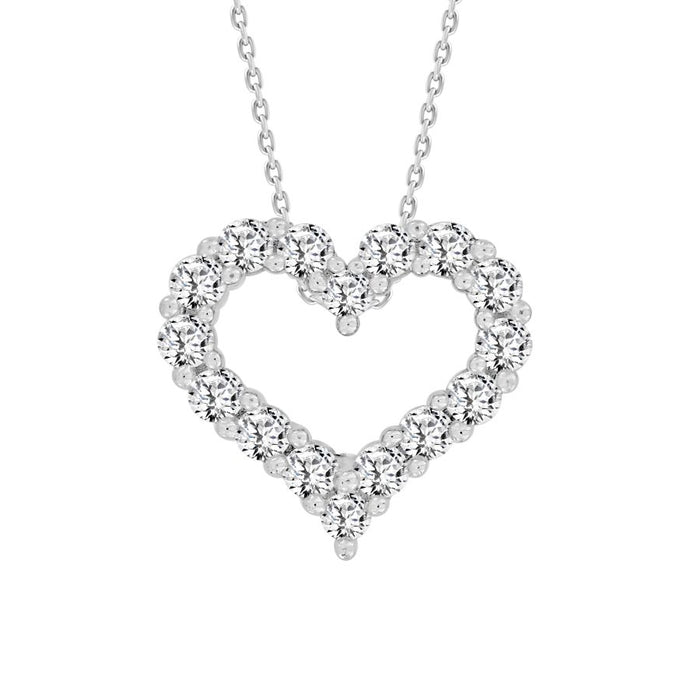 LADIES PENDANT WITH CHAIN 0.25CT ROUND DIAMOND 14K WHITE GOLD