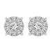 LADIES EARRINGS 1.00CT ROUND DIAMOND 14K WHITE GOLD