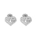 LADIES EARRINGS 0.75CT ROUND/BAGUETTE DIAMOND 14K WHITE GOLD