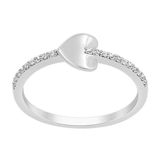 LADIES RING 0.10CT ROUND DIAMOND 10K WHITE GOLD