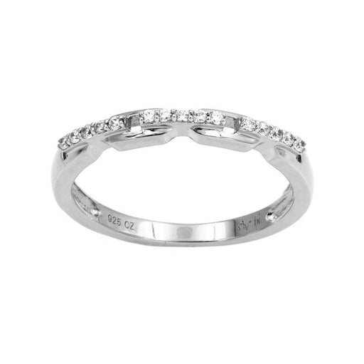 LADIES BAND 0.10CT ROUND DIAMOND 10K WHITE GOLD