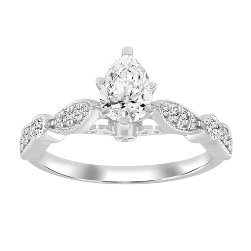 LADIES ENGAGEMENT RING SEMI MOUNT 0.25CT ROUND DIAMOND 14K WHITE GOLD