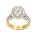 LADIES BRIDAL SET 1.75CT ROUND/BAGUETTE DIAMOND 14K YELLOW GOLD