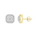 LADIES EARRINGS 0.25CT ROUND/BAGUETTE DIAMOND 10K YELLOW GOLD