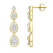 LADIES EARRINGS 0.50CT ROUND/BAGUETTE DIAMOND 14K YELLOW GOLD(SI QUALITY)