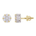 LADIES STUD EARRINGS 1.00CT ROUND DIAMOND 10K YELLOW GOLD