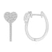 HOOP EARRINGS 0.50CT ROUND/BAGUETTE DIAMOND 14K WHITE GOLD