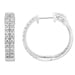 LADIES IN/OUT HOOP EARRINGS 2.00CT ROUND DIAMOND 14K WHITE GOLD (SI QUALITY)