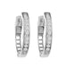 LADIES HOOP EARRINGS 0.25CT ROUND DIAMOND 14K WHITE GOLD