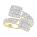 LADIES BAND 0.75CT ROUND/BAGUETTE DIAMOND 14K YELLOW GOLD