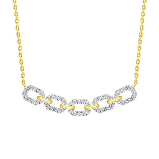 LADIES NECKLACE 0.50CT ROUND DIAMOND 10K YELLOW GOLD