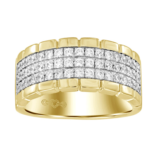 MEN'S RING 1.00CT ROUND DIAMOND 10K YELLOW GOLD