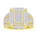 MEN'S RING 0.50CT ROUND/BAGUETTE DIAMOND 10K YELLOW GOLD