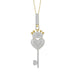 MEN'S CHARM PENDANT 1.00CT ROUND/BAGUETTE DIAMOND 10K YELLOW GOLD