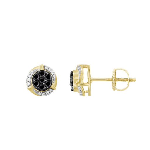 LADIES EARRINGS 0.25CT ROUND DIAMOND 10K YELLOW GOLD