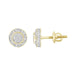 MEN'S STUD EARRINGS 0.25CT ROUND/BAGUETTE DIAMOND 10K YELLOW GOLD