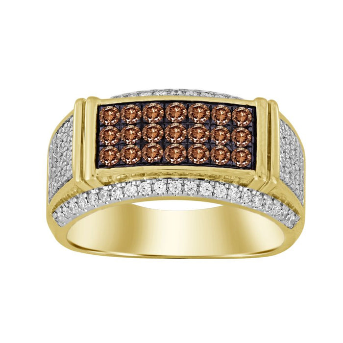 LADIES RING 1.00CT ROUND/DARK BROWN DIAMOND 10K YELLOW GOLD