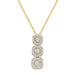 LADIES PENDANT WITH CHAIN 1.00CT ROUND/BAGUETTE DIAMOND 14K YELLOW GOLD (SI QUALITY)