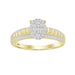 LADIES RING 0.25CT ROUND/BAGUETTE DIAMOND 10K YELLOW GOLD