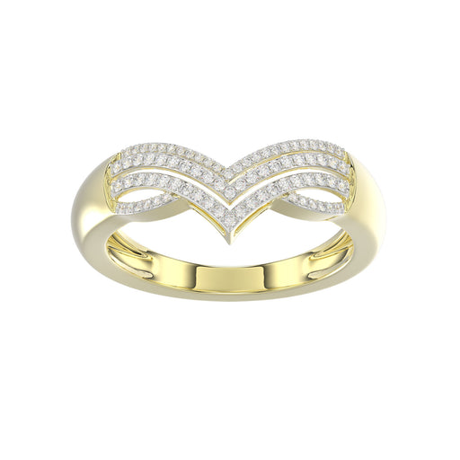 LADIES WRAP RING 0.20CT ROUND DIAMOND 14K YELLOW GOLD