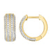 LADIES HOOPS EARRINGS 0.40CT ROUND DIAMOND 10K YELLOW GOLD