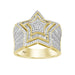 MEN'S RING 1.50CT ROUND/BAGUETTE DIAMOND 10K YELLOW GOLD