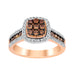 LADIES RING 0.75CT ROUND DIAMOND 14K ROSE GOLD