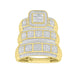 LADIES TRIO SET 1.00CT ROUND/BAGUETTE DIAMOND 10K YELLOW GOLD