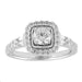 LADIES BRIDAL SET 1.00CT ROUND/BAGUETTE DIAMOND 14K WHITE GOLD (CENTER STONE 0.45CT ROUND DIAMOND)