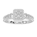 LADIES RING 0.20CT ROUND/BAGUETTE DIAMOND 14K WHITE GOLD