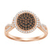 LADIES RING 0.40CT ROUND DARK BROWN DIAMOND 14K ROSE GOLD (SI QUALITY)