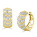 LADIES EARRINGS 0.50CT ROUND/BAGUETTE DIAMOND 10K YELLOW GOLD