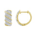 LADIES HOOPS EARRINGS 0.50CT ROUND DIAMOND 10K YELLOW GOLD