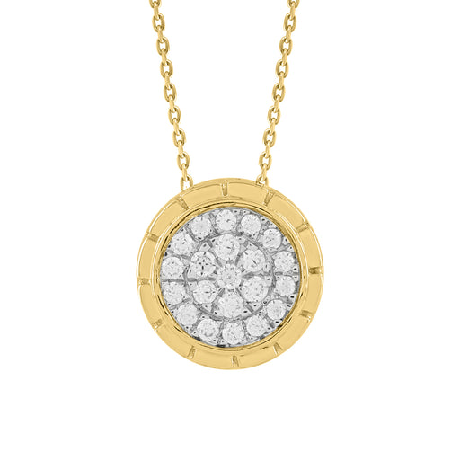 LADIES PENDANT WITH CHAIN 0.20CT ROUND DIAMOND 10K YELLOW GOLD