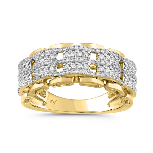 MEN'S RING 0.50CT ROUND DIAMOND 10K YELLOW GOLD